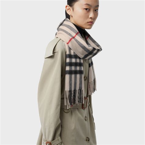 burberry classic cashmere scarf stone|Burberry check cashmere scarf sale.